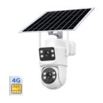 4G LTE Cellular Solar Security Camera Outdoor Wireless, Solar Operated Surveillance Camera No WiFi, Dual Lens with SIM Card UAE